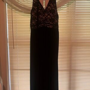 Night Way Collections Black Backless Lace Dress